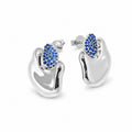 Modern Fluid Micro Pave Cubic Zirconia Colored 925 Silver Stud Earrings