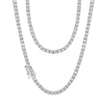 Round Geometric Moissanite Tennis Chain  925 Sterling Silver Necklace