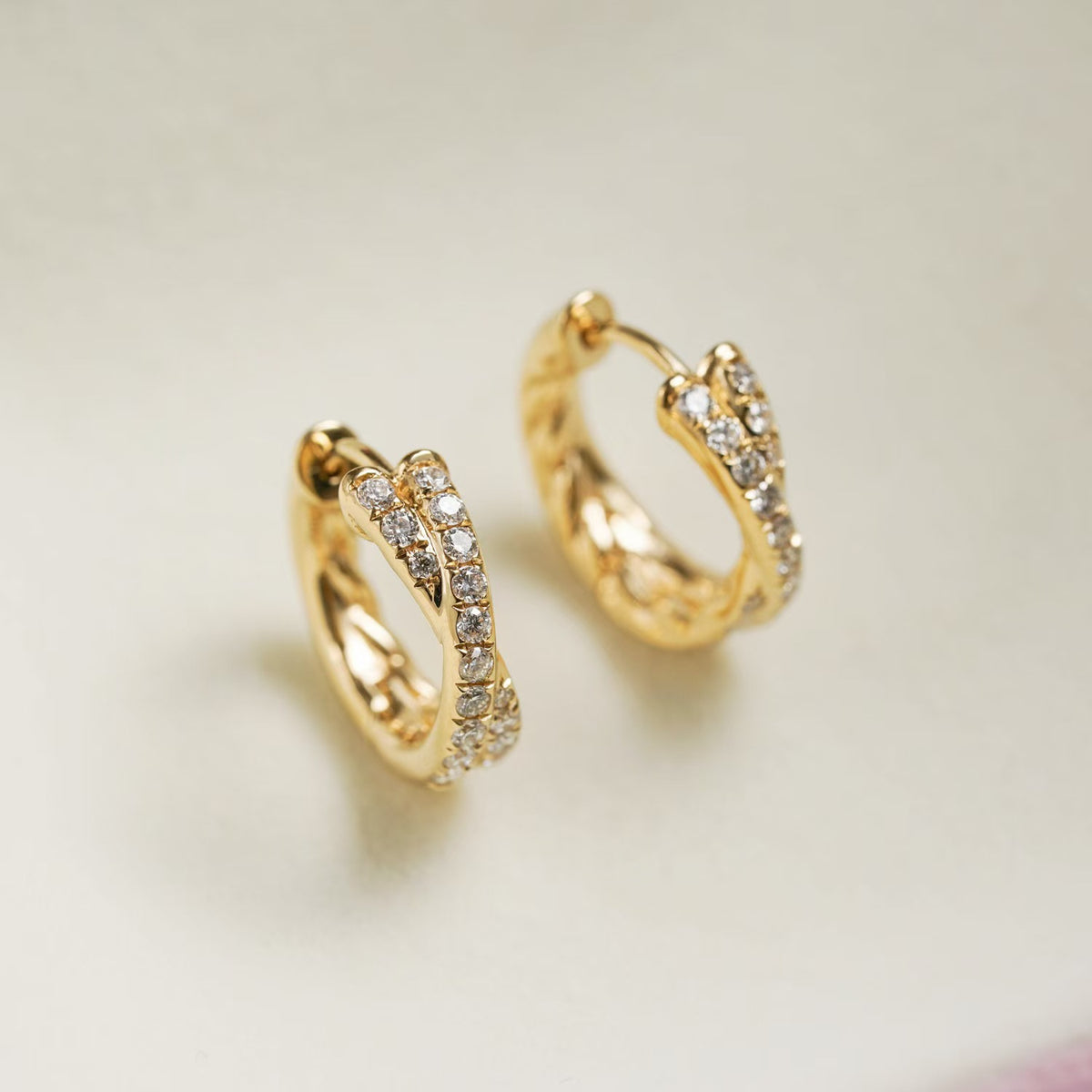 Office Double Circles Cross 925 Sterling Silver Hoop Earrings