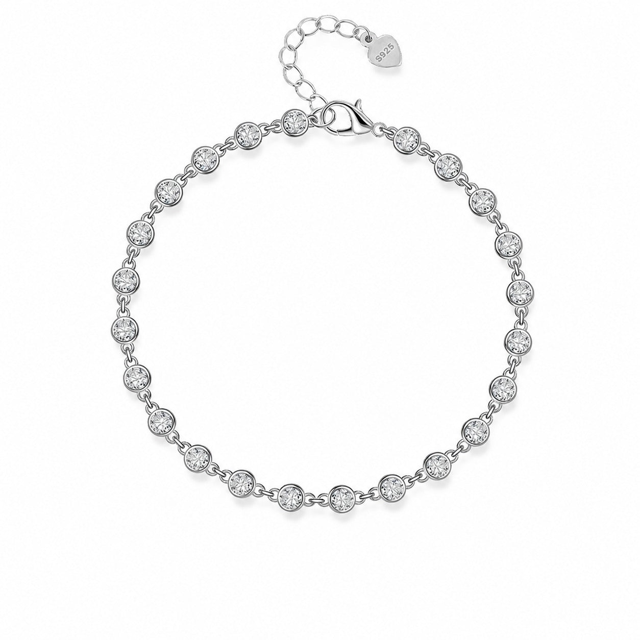 Luxury Bubble Chain Mocanite 925 Sterling Silver Bracelet