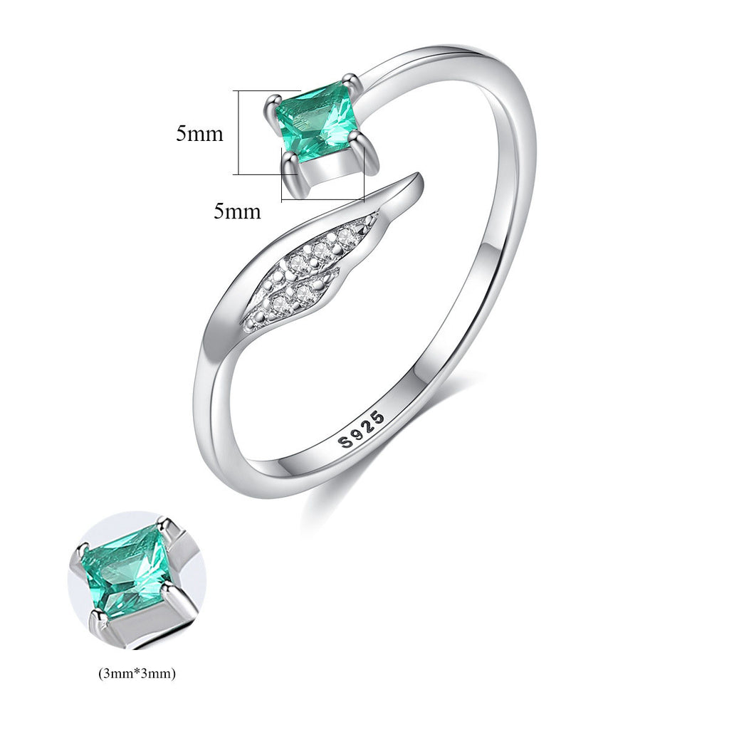 Elegant CZ Wing 925 Sterling Silver Adjustable Ring