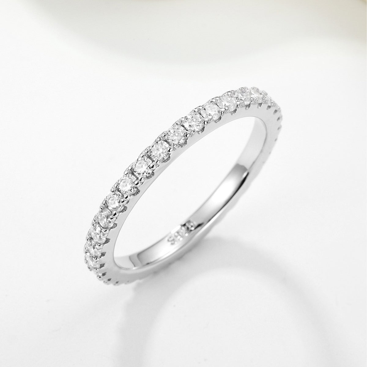 Round Moissanite Fully Set 925 Sterling Silver Ring