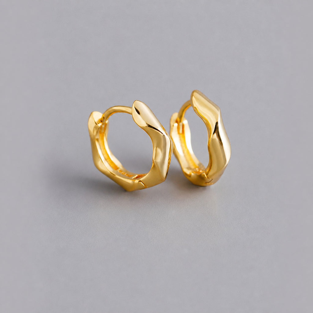 Twisted Geometric Hoop Earrings in 925 Sterling Silver Earrings