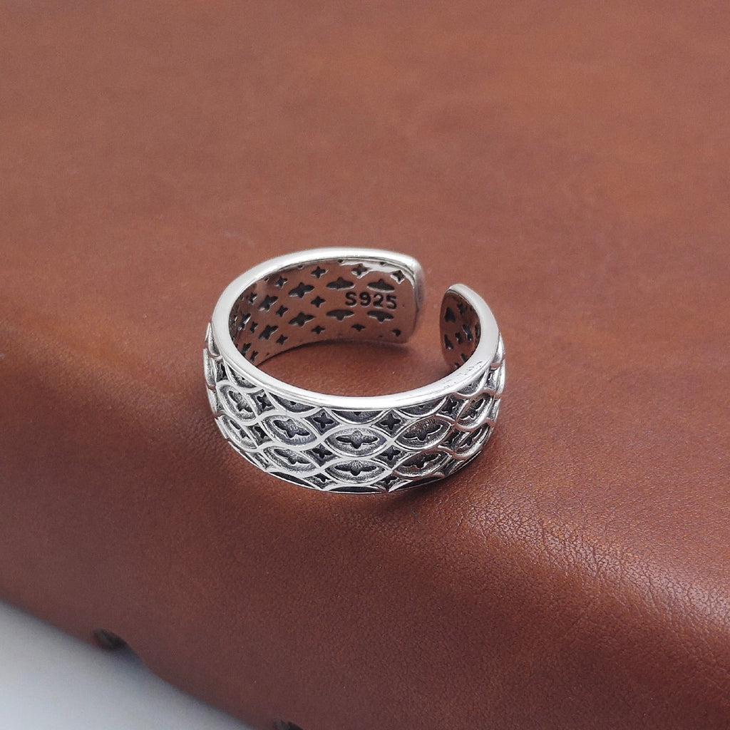 Vintage Men's Hip Hop Rogge 925 Sterling Silver Adjustable Ring