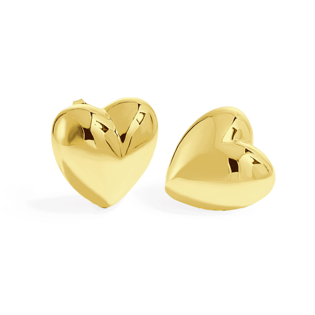 Women Romantic Jewelry Gift 999 Sterling Silver Electroforming Big Heart Star Design Honeymoon Statement Stud Earrings