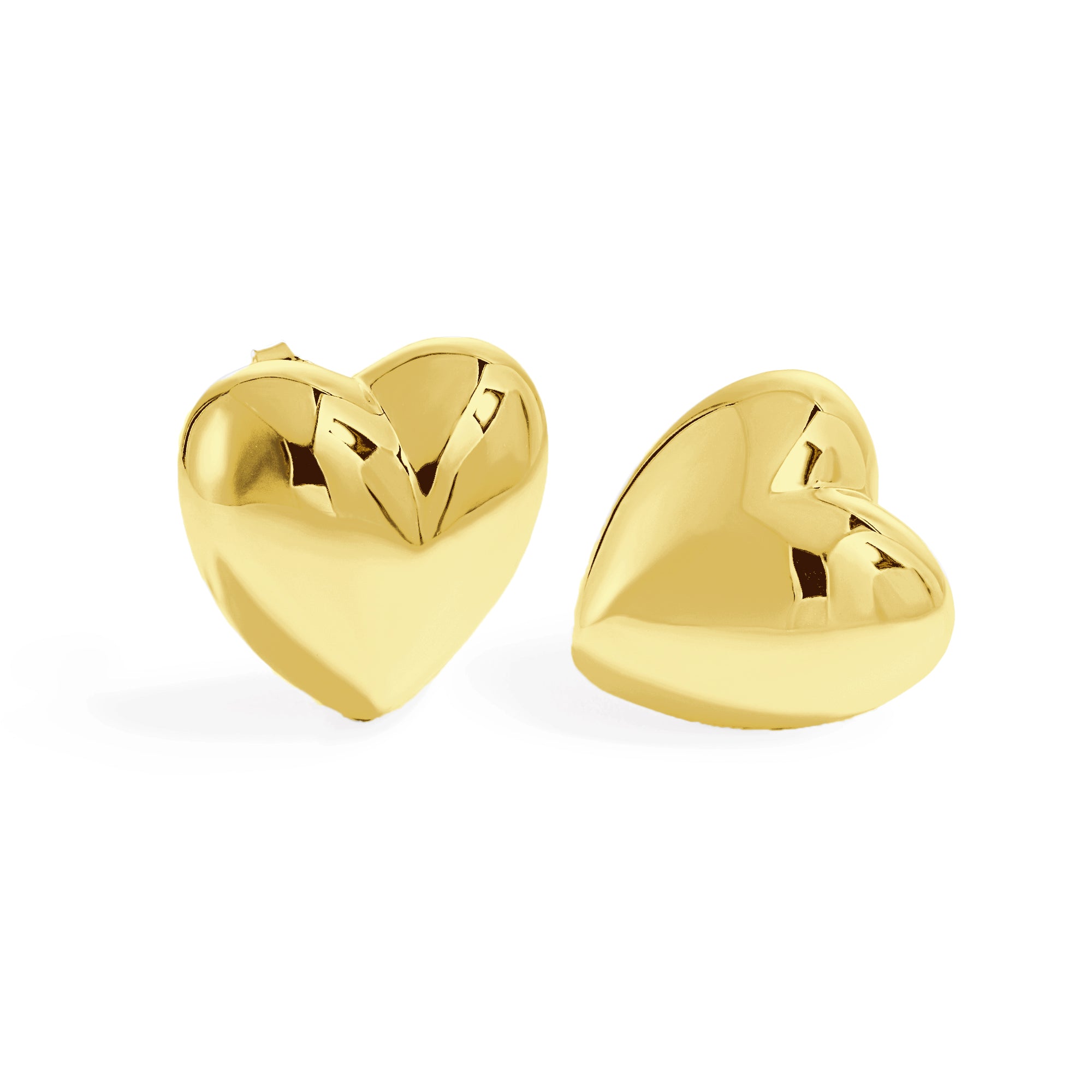 Women Romantic Jewelry Gift 999 Sterling Silver Electroforming Big Heart Star Design Honeymoon Statement Stud Earrings