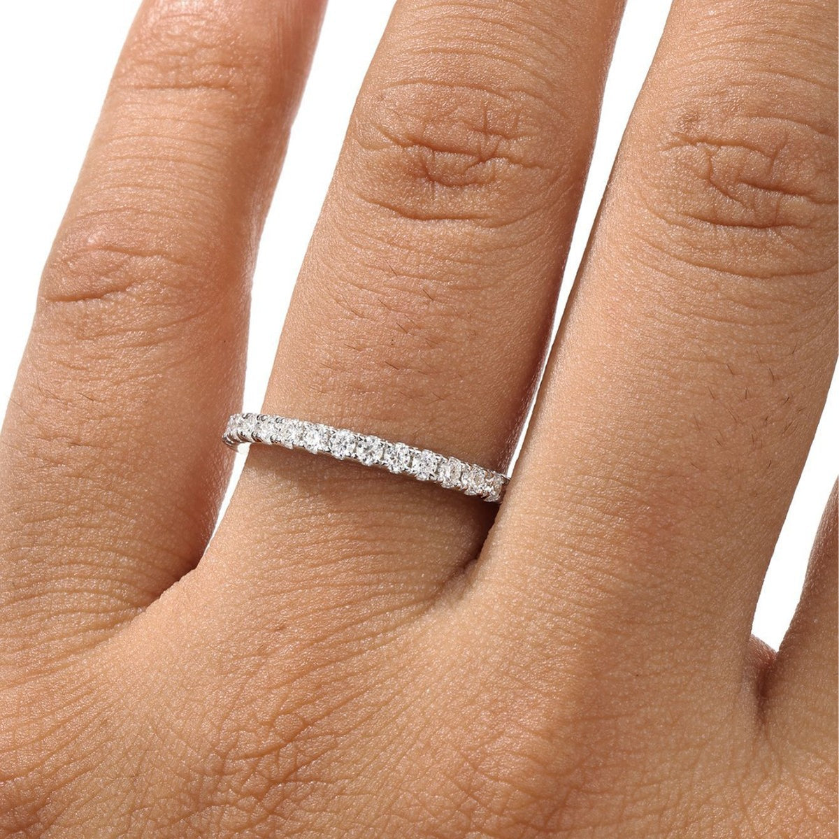 Round Moissanite Fully Set 925 Sterling Silver Ring