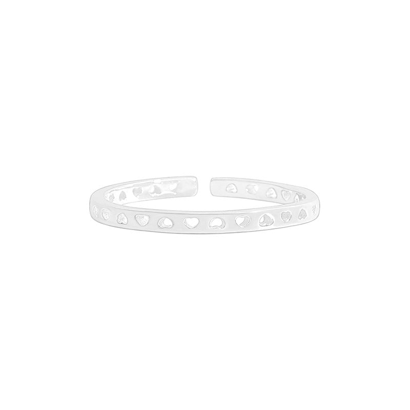 Honey Moon Hollow Hearts by Hearts 925 Sterling Silver Adjustable Ring