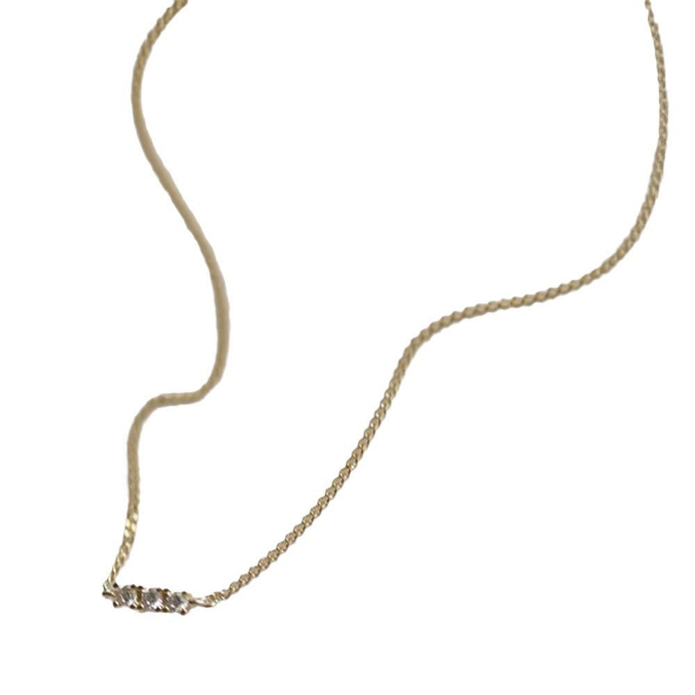 Minimalism Mini Three CZ Office 925 Sterling Silver Bracelet