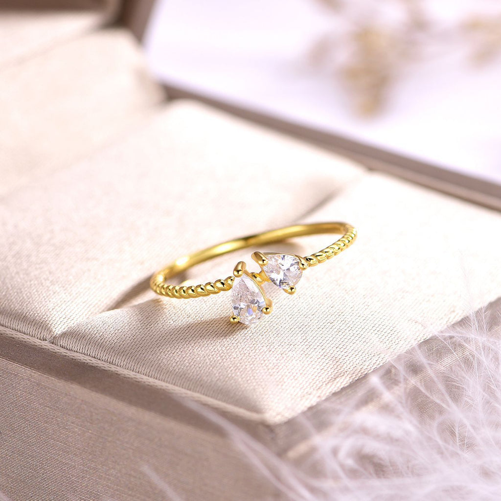 Elegant  Water Drop Moissanite For Women 925 Sterling Silver Ring