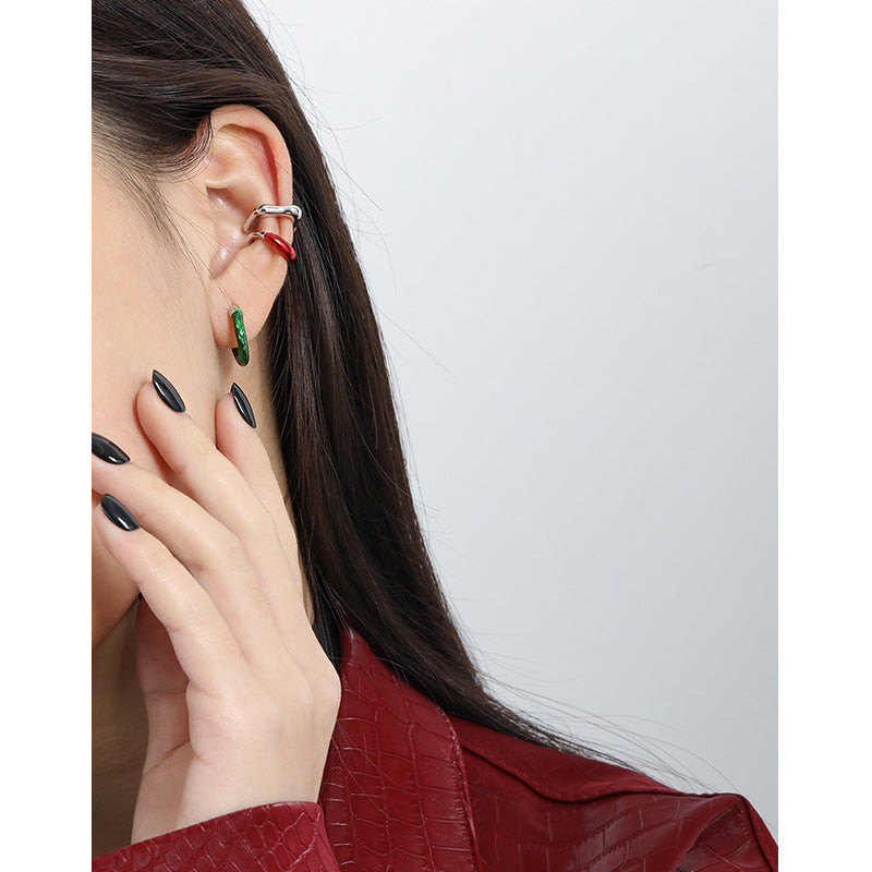 Geometric Design 925 Sterling Silver Ear Cuff