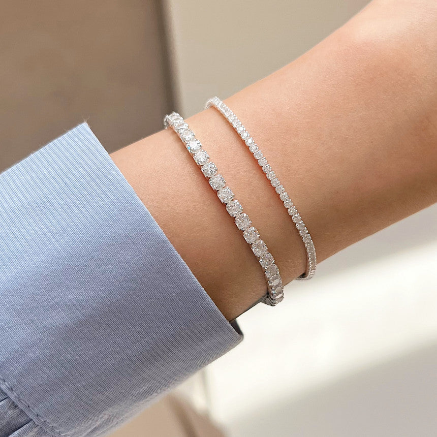 Fashion Micro Setting CZ 925 Sterling Silver Bracelet