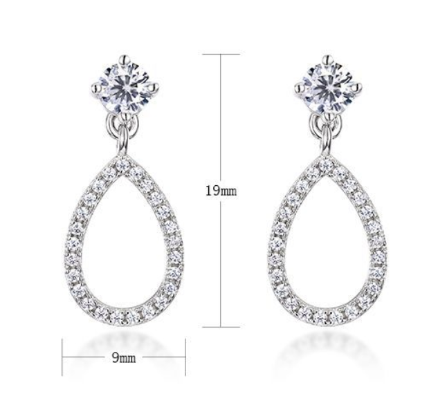 Moissanite Teardrop Drop Dangle 925 Sterling Silver Earrings