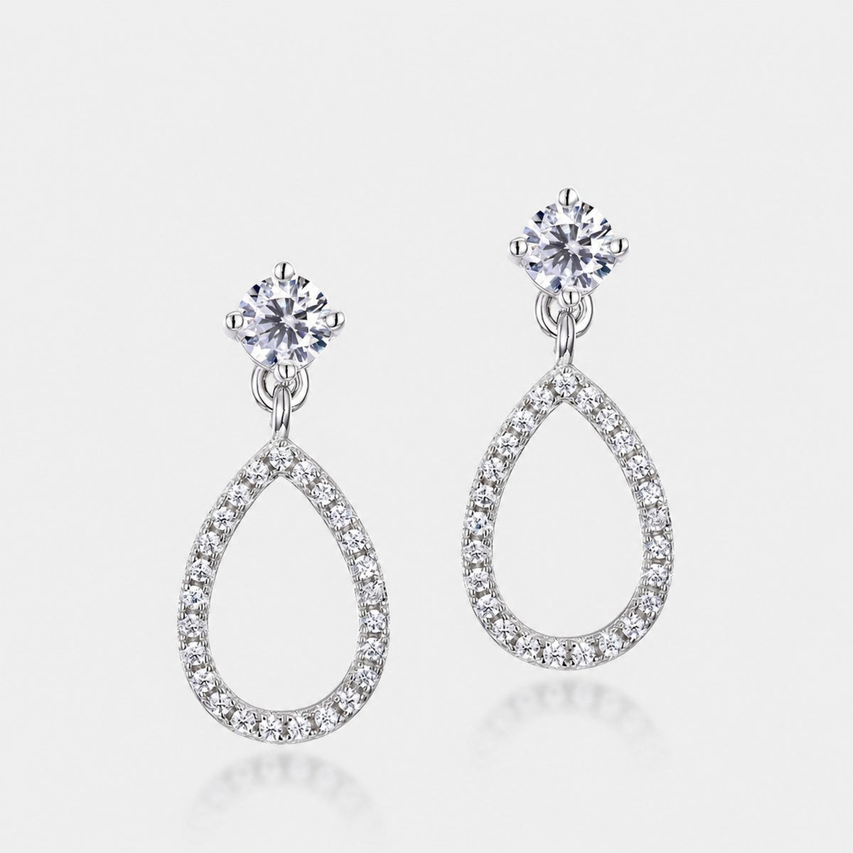 Moissanite Teardrop Drop Dangle 925 Sterling Silver Earrings
