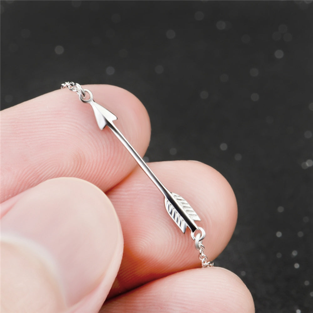 White Cupid's Arrow True Love Trendy 925 Sterling Silver Necklace Women