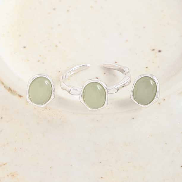 Fashion Green CZ Grape 925 Sterling Silver Stud Earrings