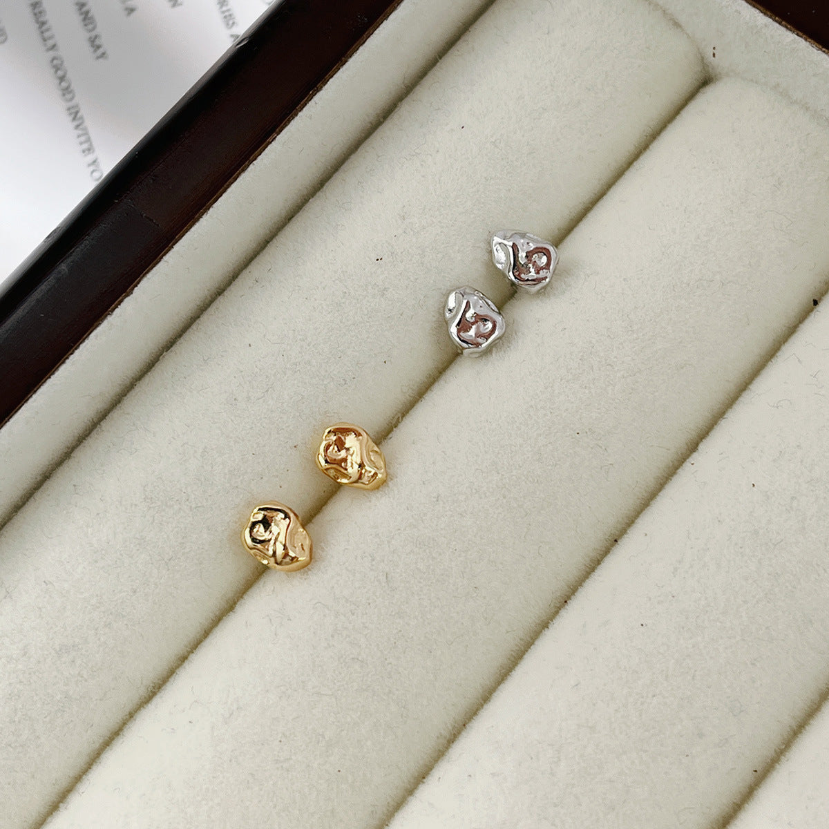 Irregular Geometric Design 925 Sterling Silver Stud Earrings