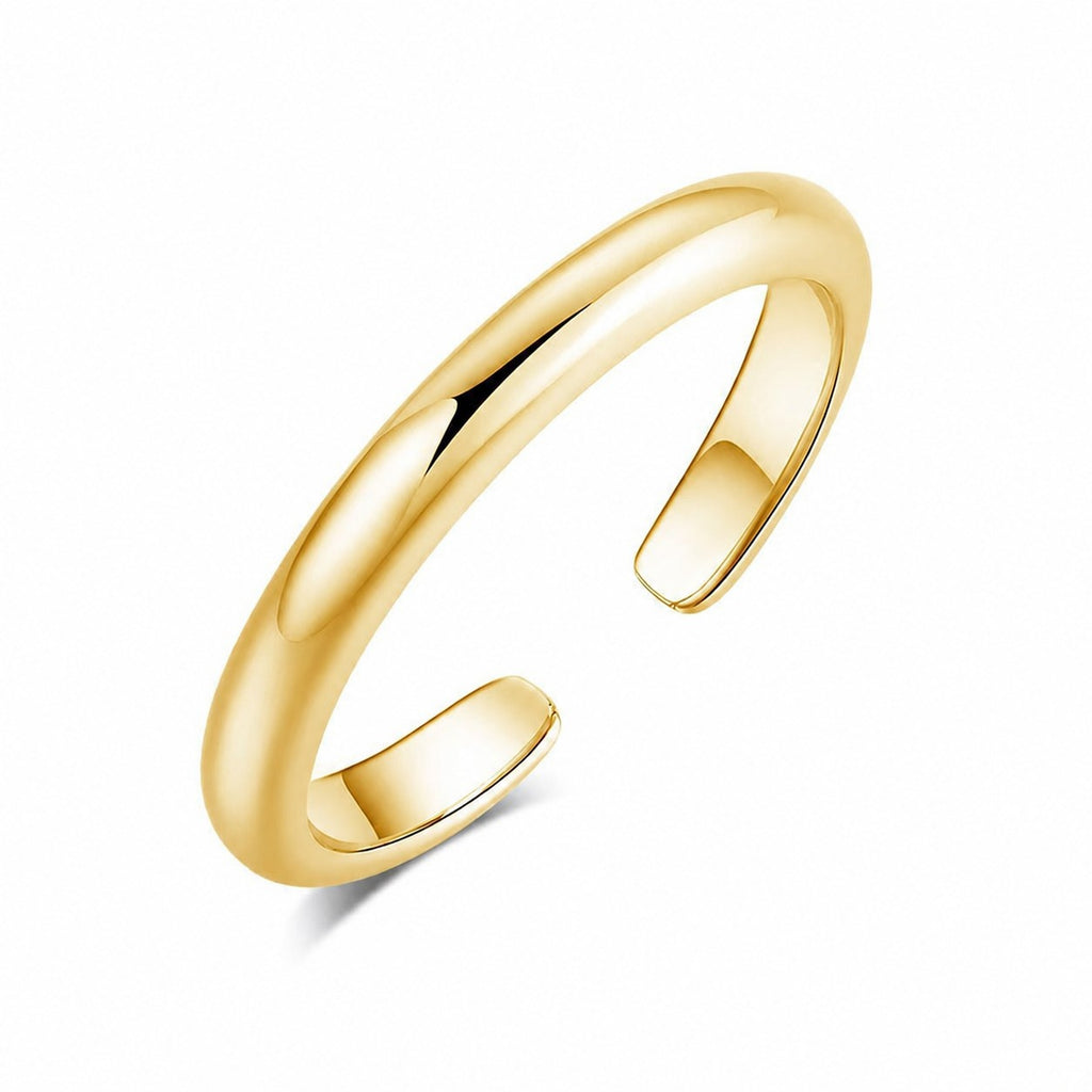 Minimalist Smooth Band S925 Sterling Silver Adjustable  Open Geometric Toe Ring