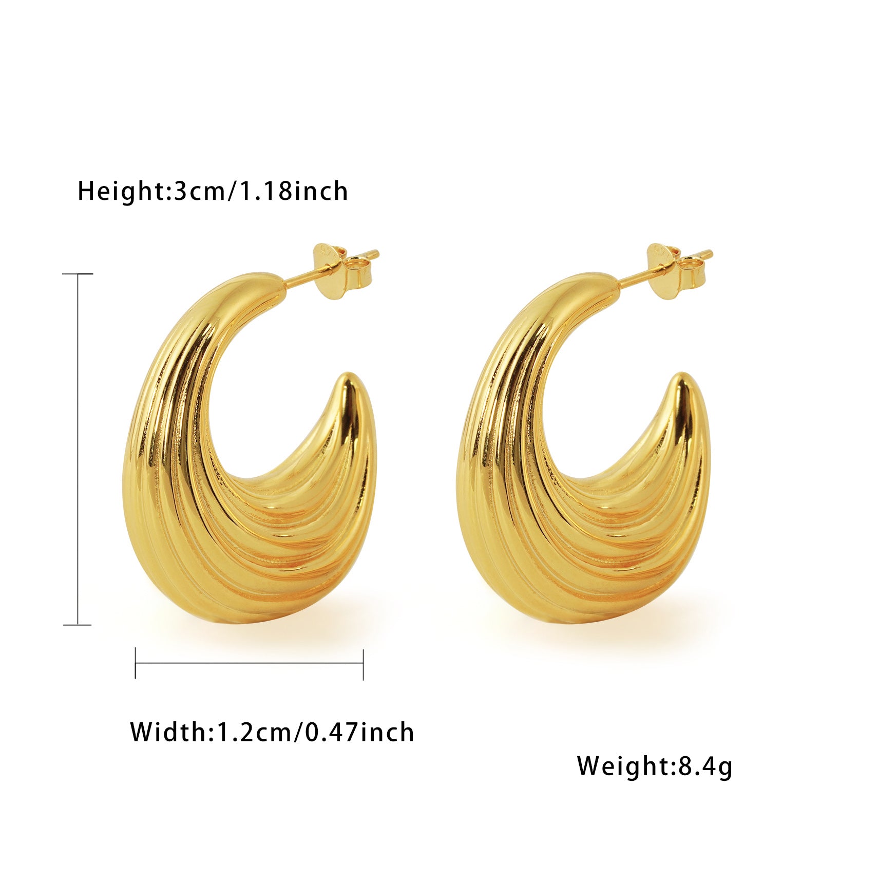 Fashion Jewelry Chunky Electroforming Irregular Pattern 999 Sterling Silver Large Statement Hoop Earrings