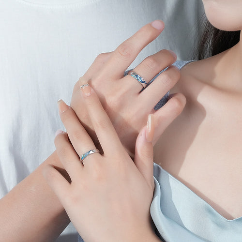 Classic Round Band Finger Jewelry Adjustable 925 Sterling Silver Sun And Moon Women Men Couple Ring