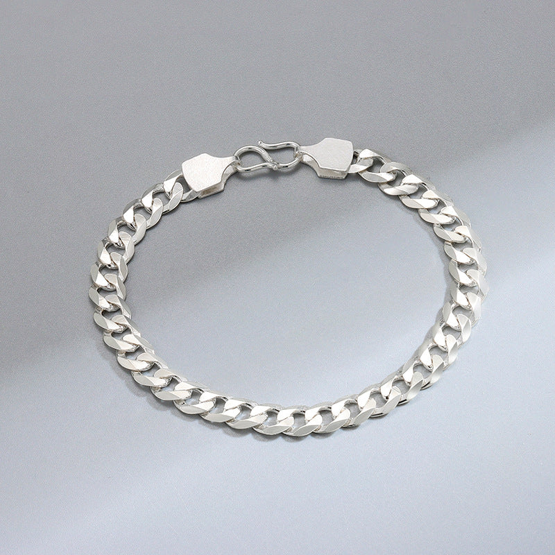 Men's 925 Sterling Silver Solid Miami Cuban Link Chain Bracelet