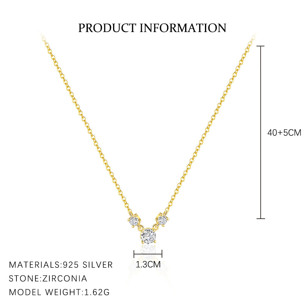 Women Elegant Natural Pearls CZ Star 925 Sterling Silver Necklace