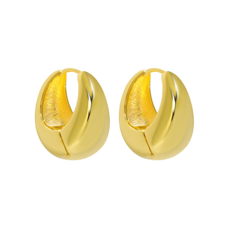 Elegant Minimalist U-Shape Design 925 Sterling Silver Hoop Earrings