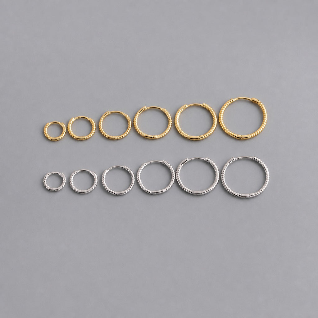 Twisted Rope Hoop Earrings 925 Sterling Silver Earrings