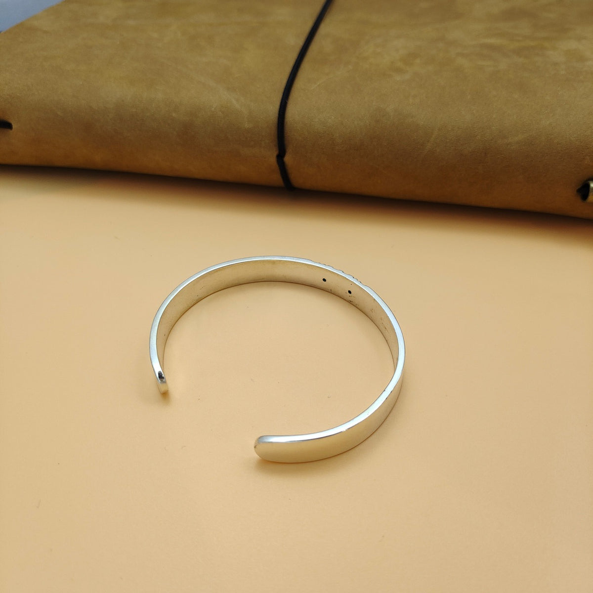 Men's Green Eye Tiger Animal 925 Sterling Silver Open Bangle