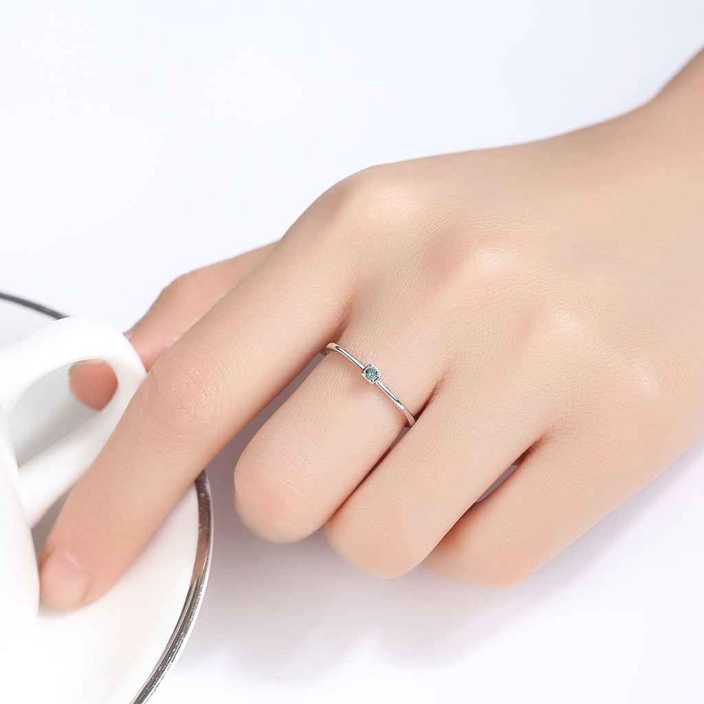 2019 Hot Sale CZ Square 925 Sterling Silver Ring