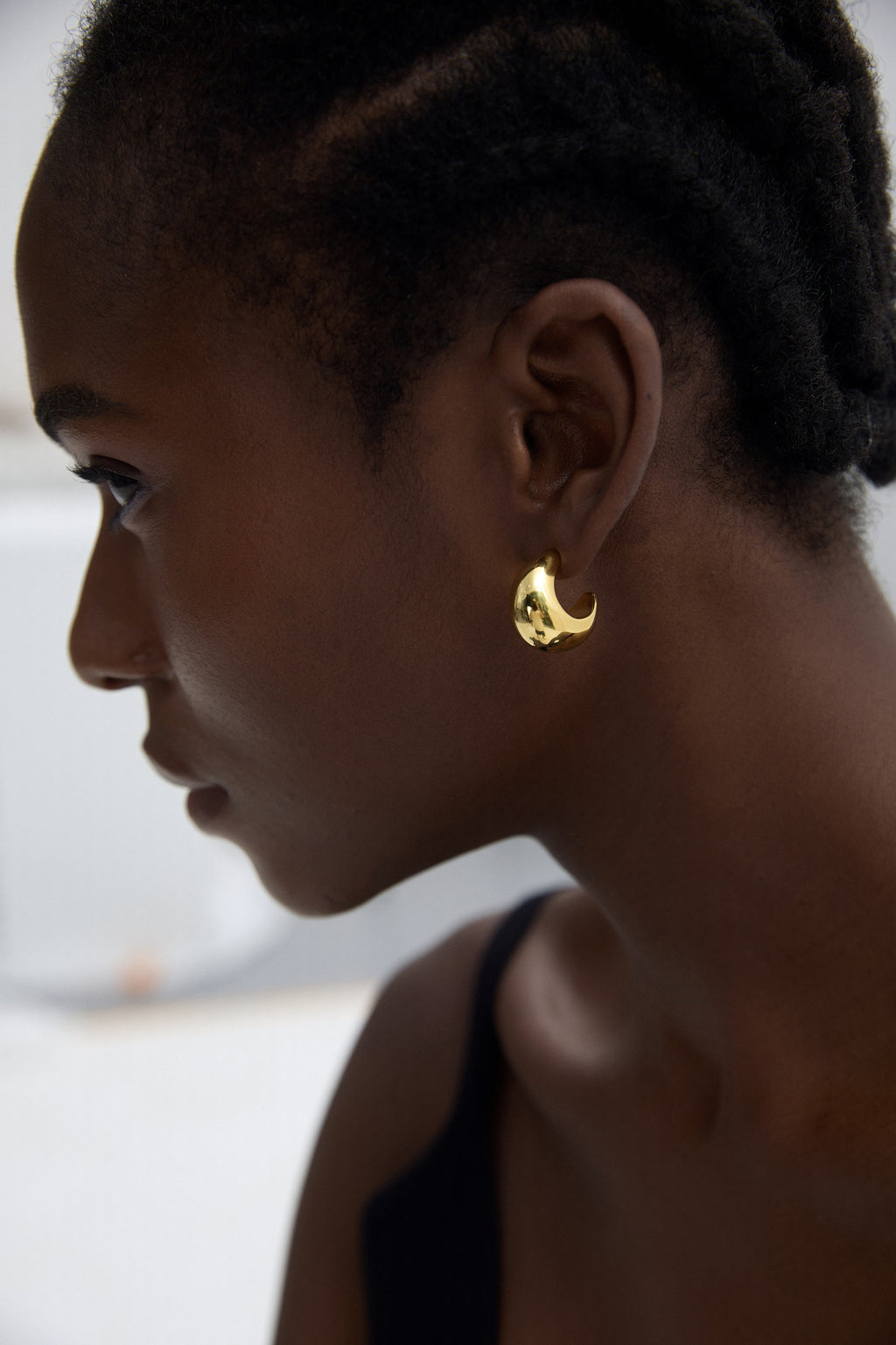 Modern Thickness S999 Sterling Silver Electroforming Huggie Hoop Earrings