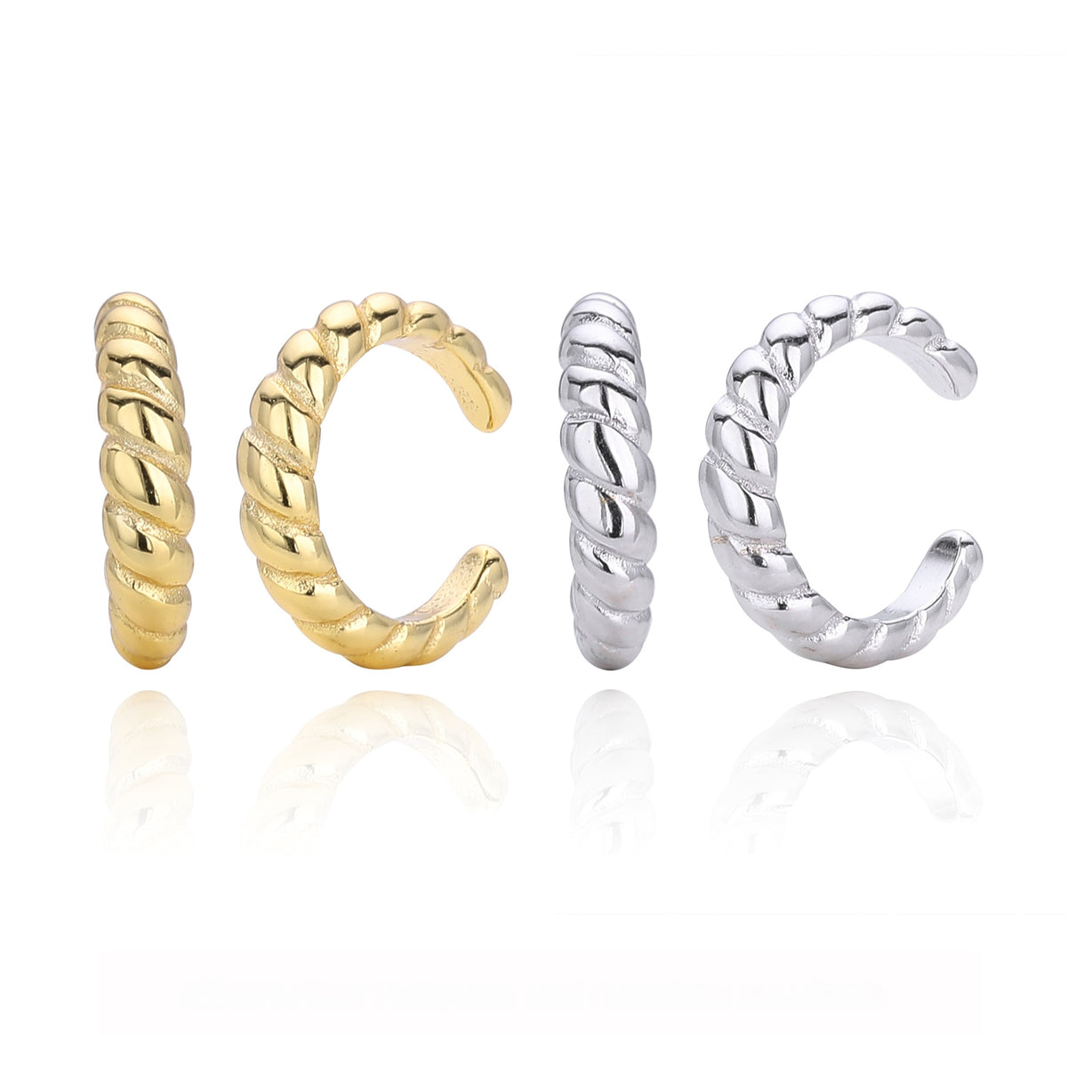 Elegant Twist Design Minimalist Geometric Style 925 Sterling Silver Hoop Earrings