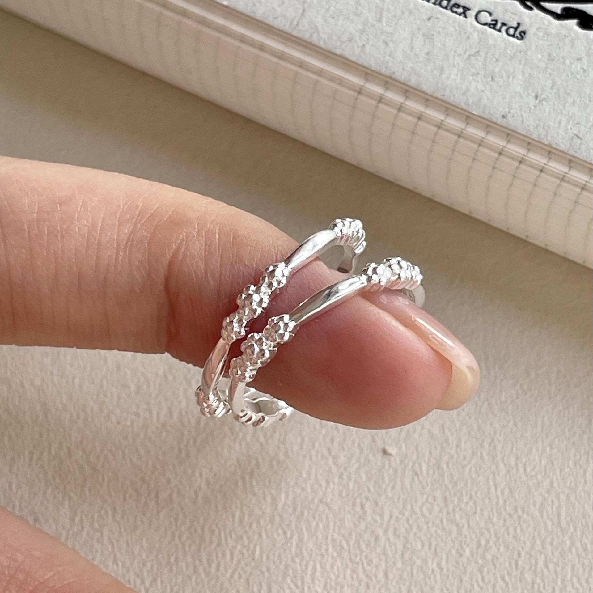 Women Beautiful Flowers 925 Sterling Silver Ring