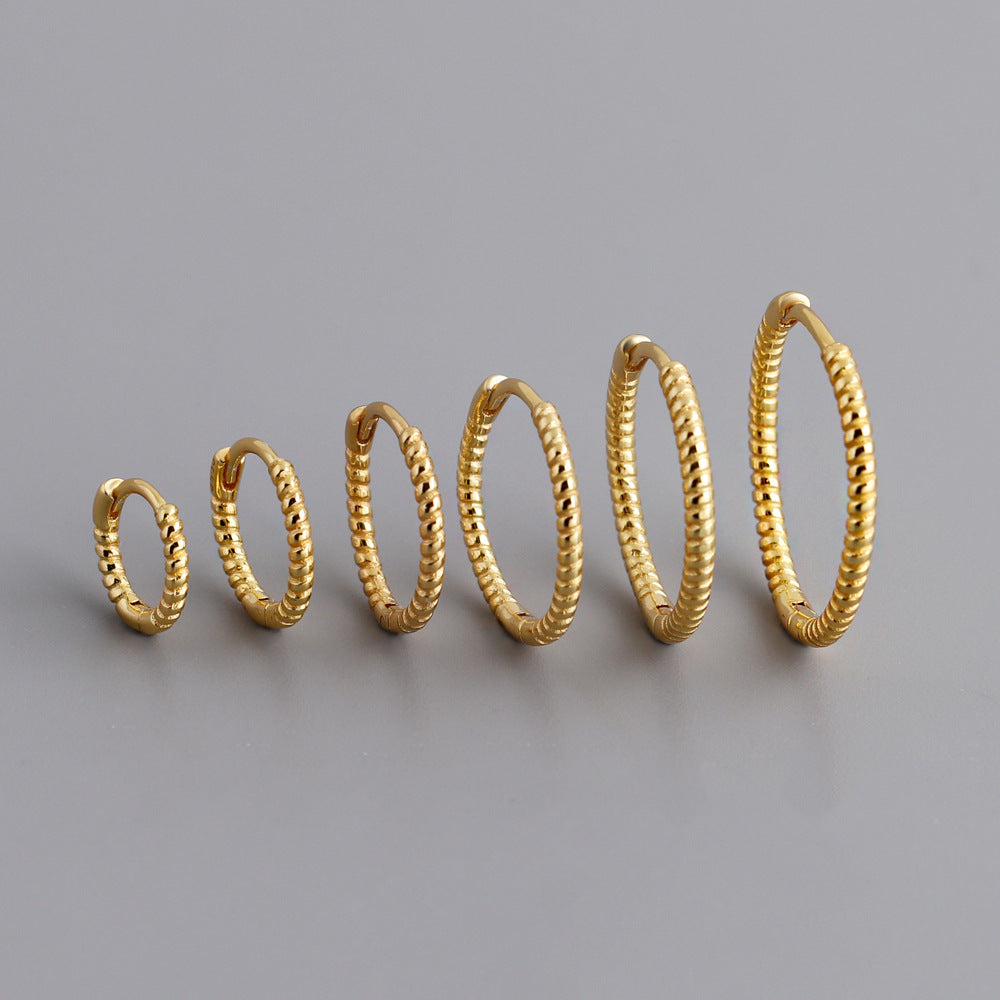 Twisted Rope Hoop Earrings 925 Sterling Silver Earrings