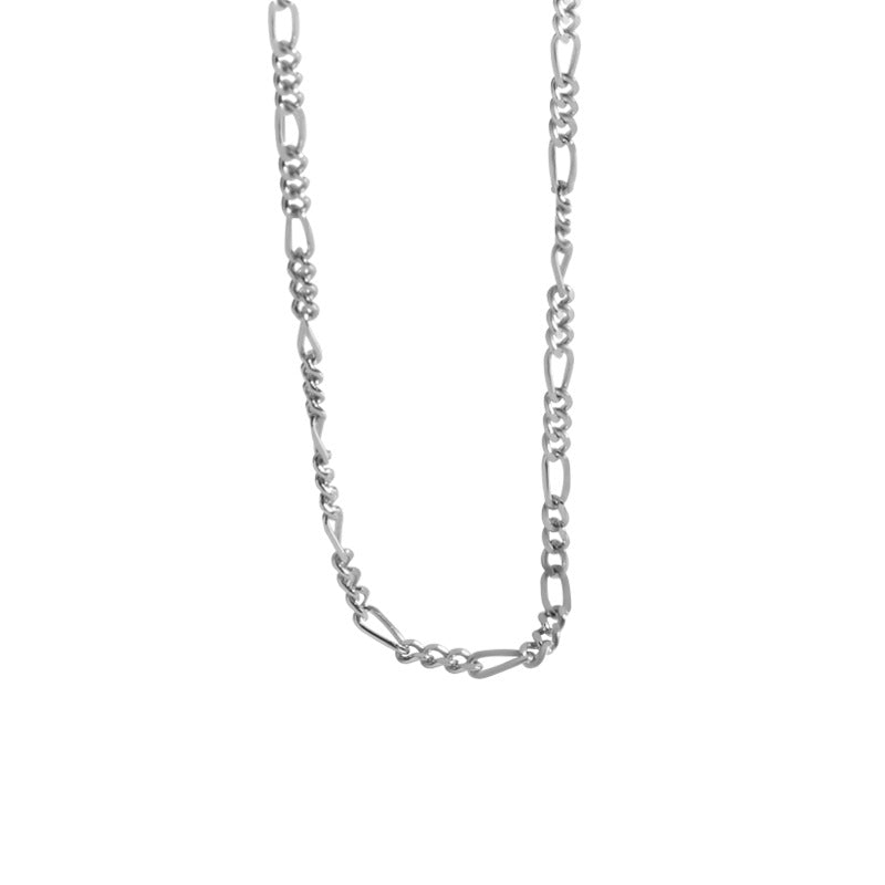 Geometric Figaro Twisted Link Pure Metal 925 Sterling Silver Chain Necklace