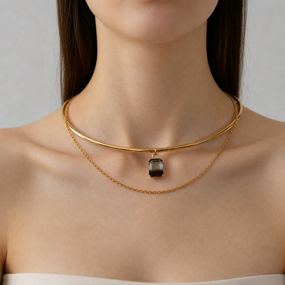925 Sterling Silver Multi Wear Layered Open Choker Elegant Pearl Drop Pendant Collar Necklace