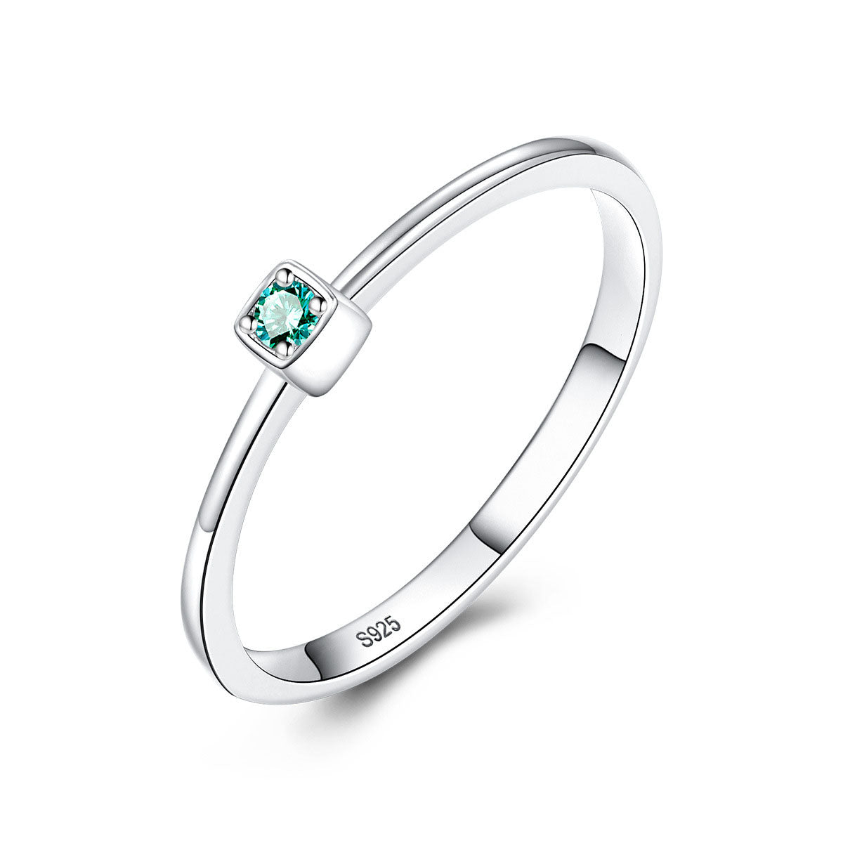 2019 Hot Sale CZ Square 925 Sterling Silver Ring