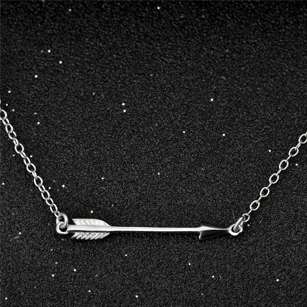 White Cupid's Arrow True Love Trendy 925 Sterling Silver Necklace Women