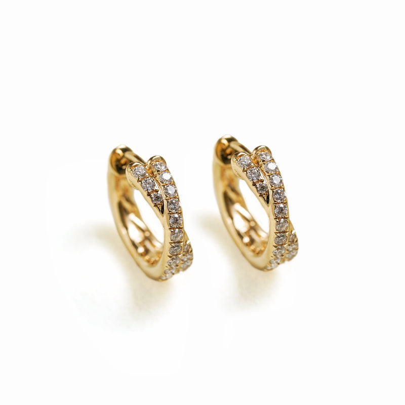 Office Double Circles Cross 925 Sterling Silver Hoop Earrings