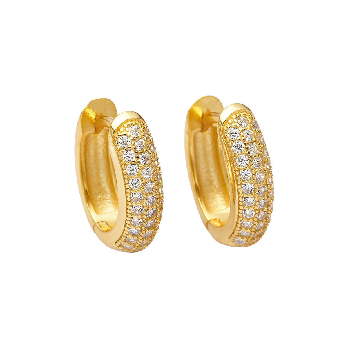 Casual Micro Setting CZ Circles 925 Sterling Silver Hoop Earrings