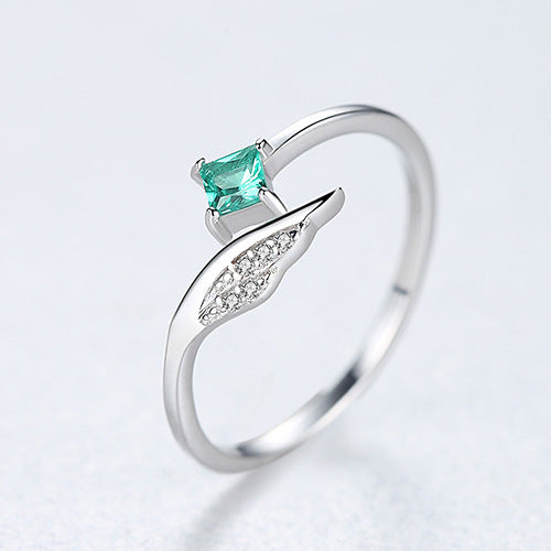 Elegant CZ Wing 925 Sterling Silver Adjustable Ring