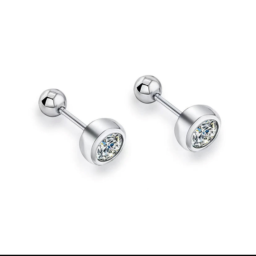 Mosang Stone 50 points 1 2 carat Bubble Thread Earrings 925 Silver Plated 14k Gold Earrings Rose Gold