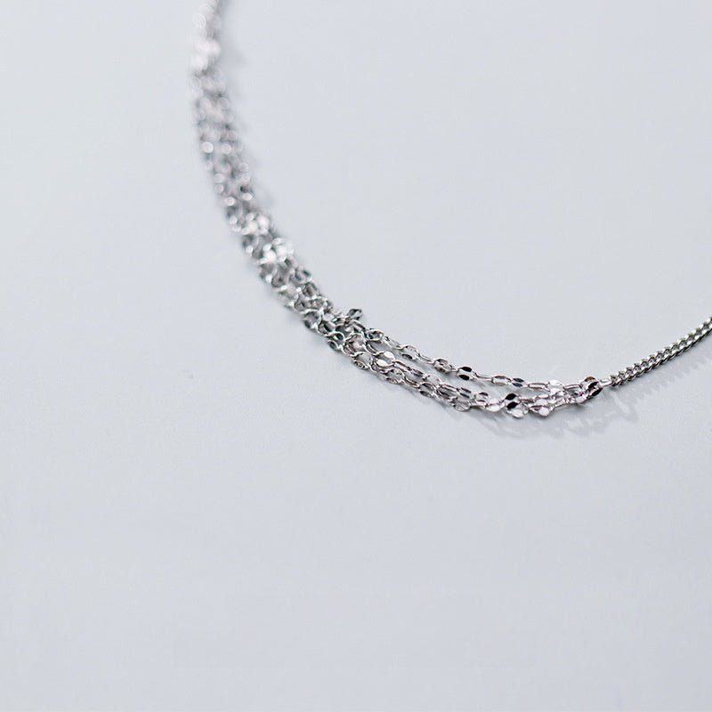 Simple Twisted Multi 925 Sterling Silver Strand Chain Anklet