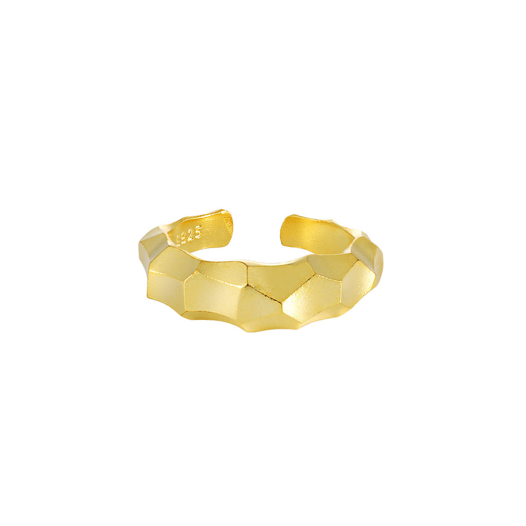 Modern Geometry Irreguar Rhombus 925 Sterling Silver Adjustable Ring
