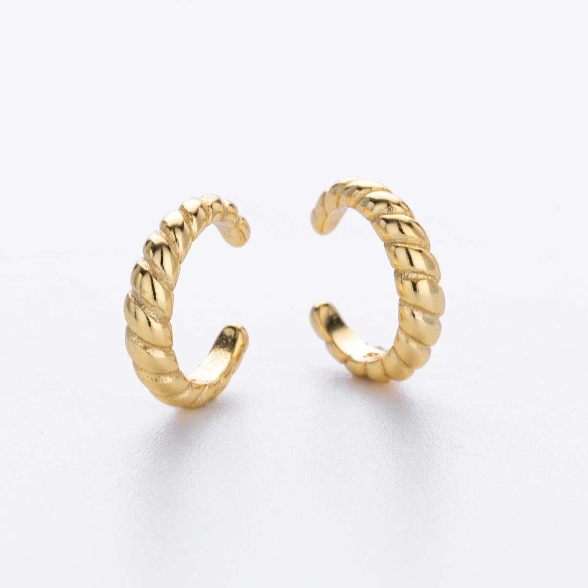 Elegant Twist Design Minimalist Geometric Style 925 Sterling Silver Hoop Earrings