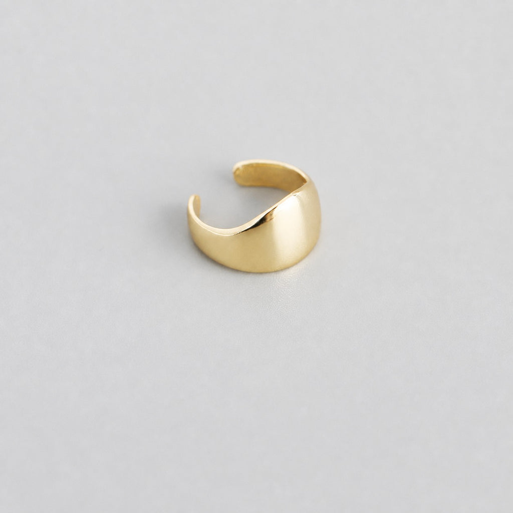 Minimalist U shaped Earring Set  Openwork And Polished 925 Silver Ring