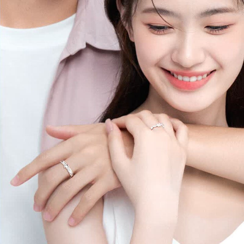 Little Prince & Rose Matching Bands for Men Women Romantic Silver S925 Sterling Silver Couple Rings