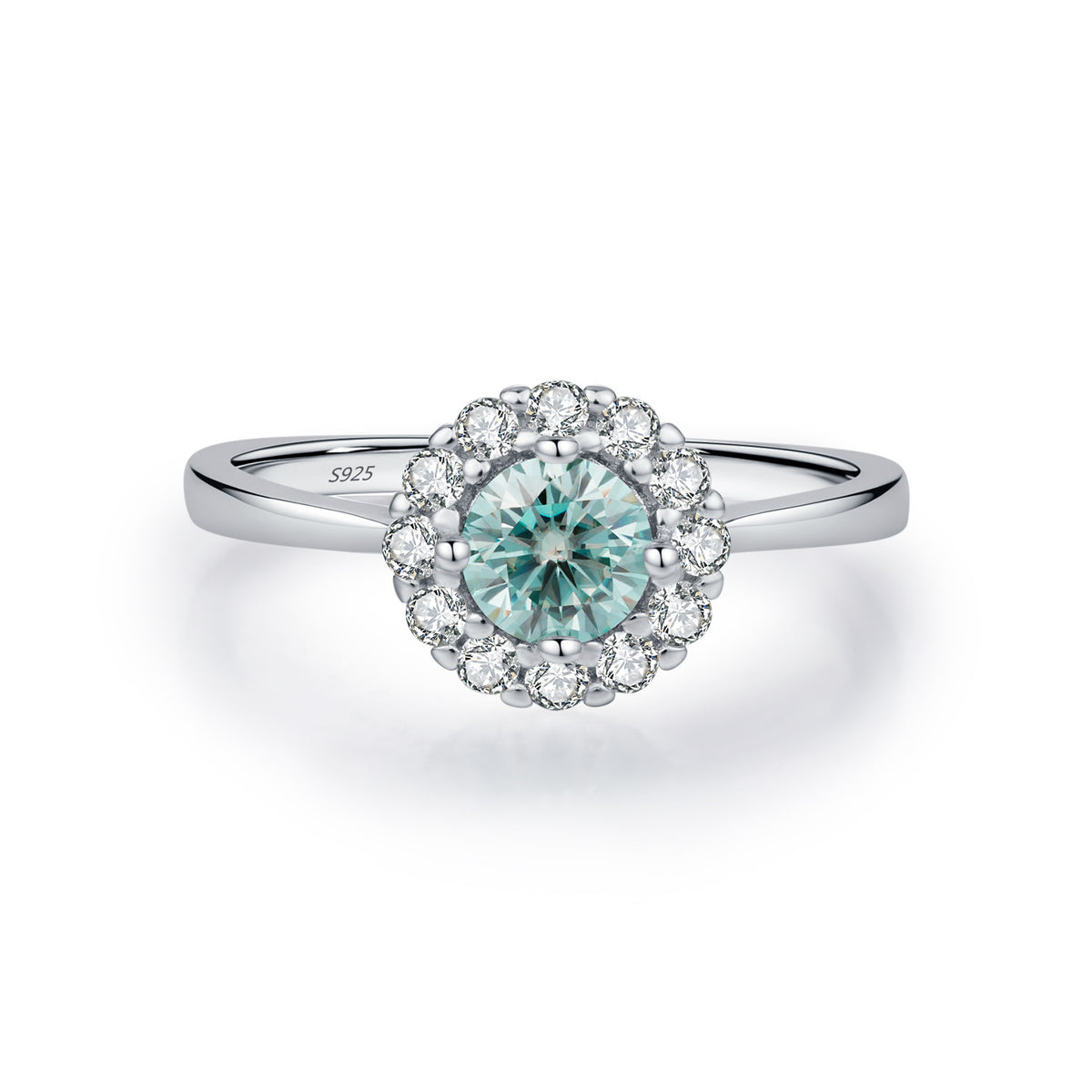 Elegant Moissanite Halo Design Geometric Pattern 925 Sterling Silver Fashion Ring with D Color VVS1 Clarity for Women Anniversary Wedding Party
