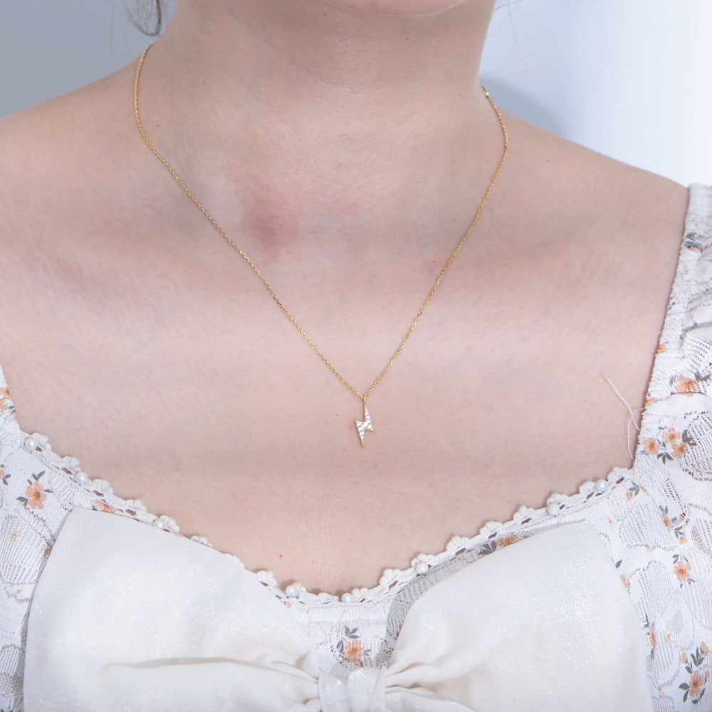 Casual CZ Lighting Gift 925 Sterling Silver Necklace