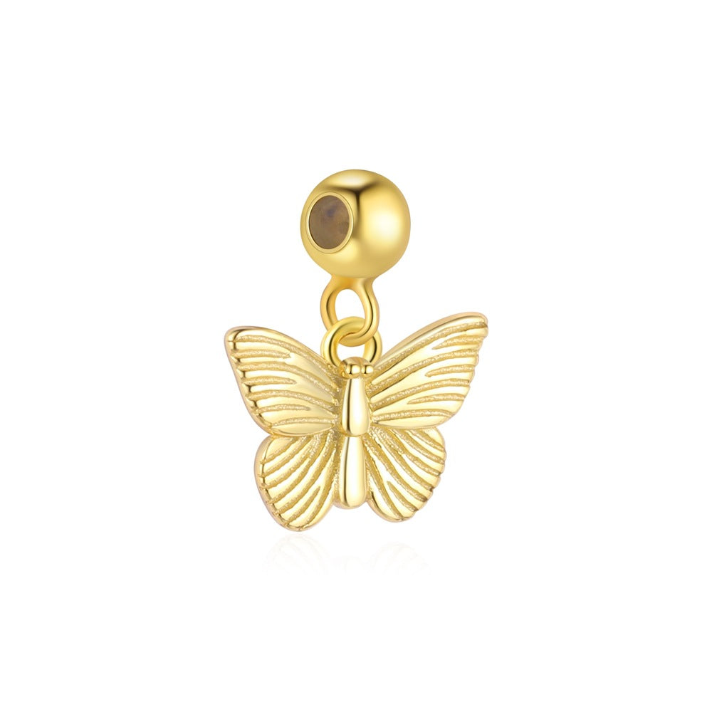 Fashion Gold CZ Heart Dog Bird Snake Star Cross 925 Sterling Silver DIY Pendant